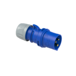 Ficha Macho Ind. 2X16A+T 250V 6H IP44 Azul SHARK - PCE