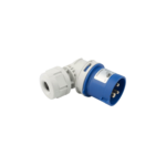Ficha Macho Ind. Angular 2X32A+T 250V 6H IP67 Azul Twist - PCE